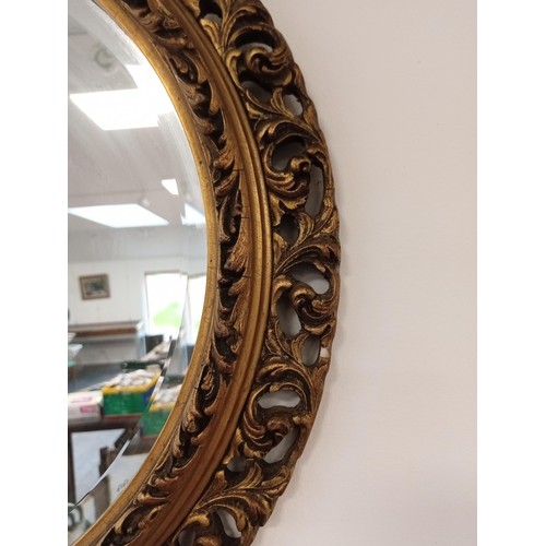20 - Oval Gold Gilt Framed Bevelled Mirror