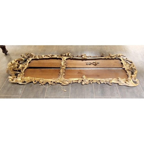 286 - Antique European gold framed mirror surround Length approx 210cm width approx 82cm