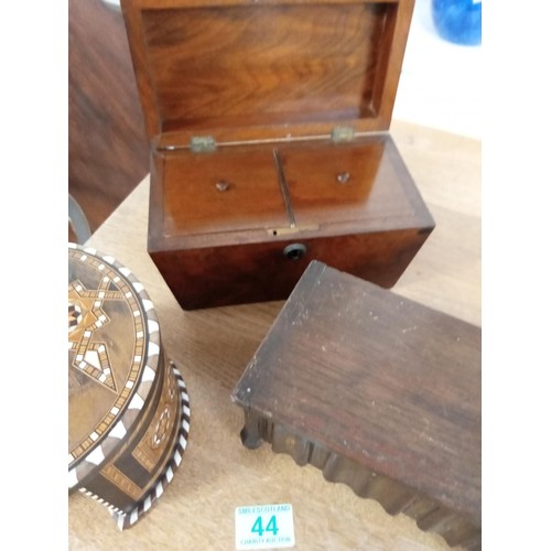 44 - Tea Caddy and 2 Collectable Boxes