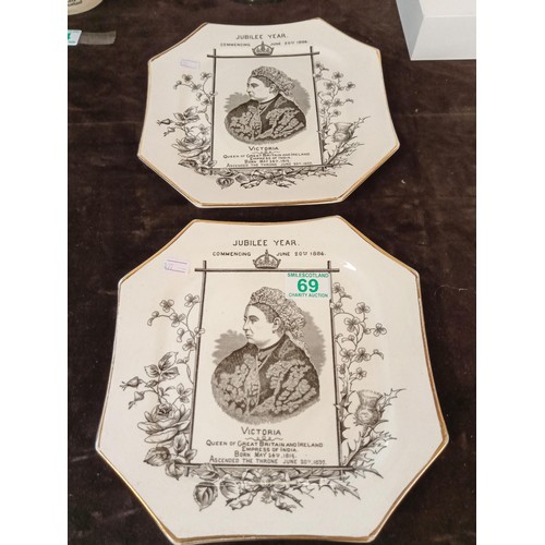 69 - Pair of Queen Victoria Jubilee Year 1886 Plates