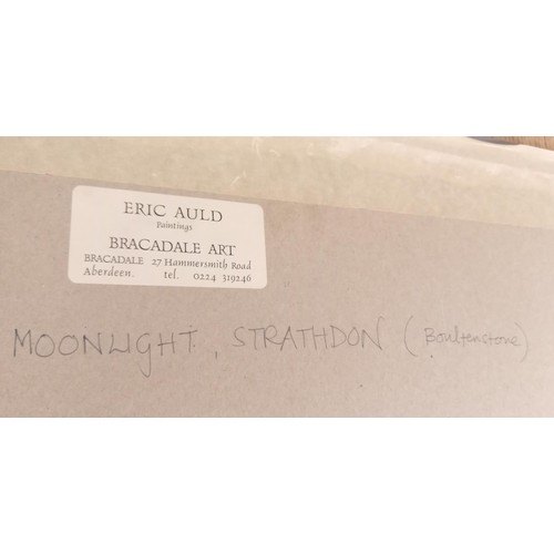 60 - Original painting by Eric Auld 1989 Moonlight Strathdon