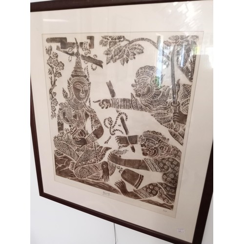 97 - 2 framed Oriental Pictures by Hieng