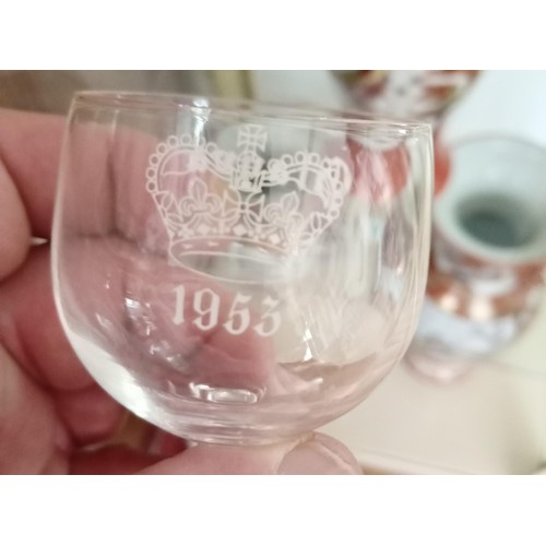 105 - 9 x Vintage 1953 Coronation Glayva Glasses