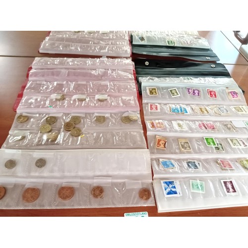 126 - Collection of old pound coins and stamps etc