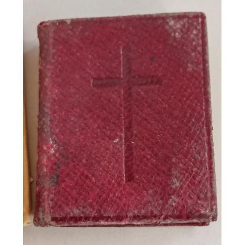 114 - Miniature Book of Common Prayers with a note from 1946