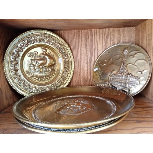 157 - Selection of brass wall plates