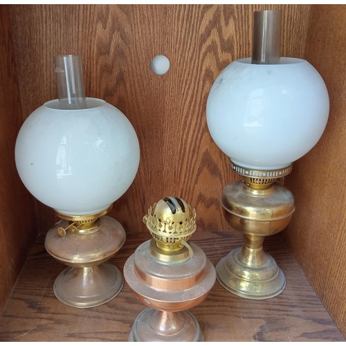 160 - 3 vintage oil lamps