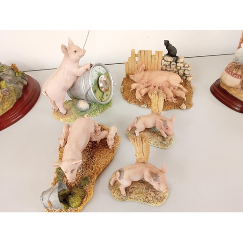 184 - Selection of border fine arts pig ornaments