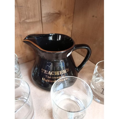 226 - Teachers whisky jug and 4 glasses