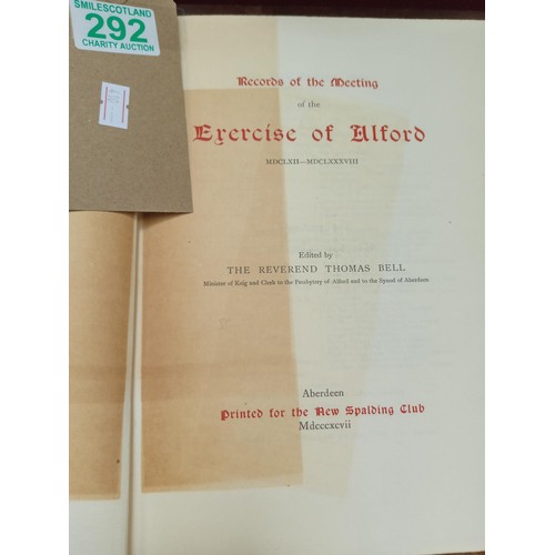 292 - New Spalding Club Records of Meetings Alford Number 457 of 525 Printed