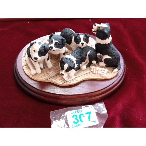 307 - Border Fine Arts made in Scotland A Wild Goose Chase, Hen Pecked & Collie Pups for Sale