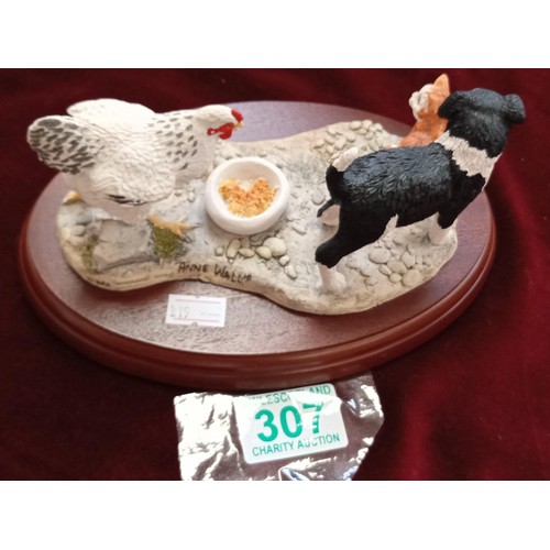 307 - Border Fine Arts made in Scotland A Wild Goose Chase, Hen Pecked & Collie Pups for Sale