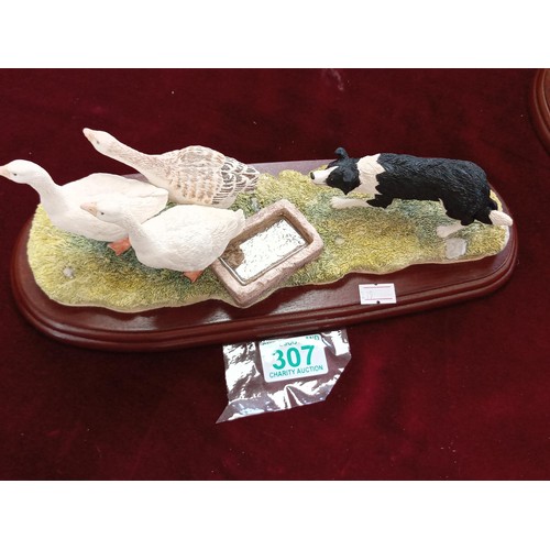 307 - Border Fine Arts made in Scotland A Wild Goose Chase, Hen Pecked & Collie Pups for Sale