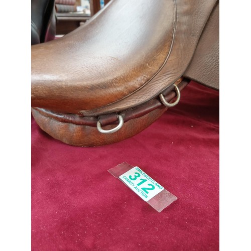 312 - General Purpose Leather Saddle with stirrups
Made in England.