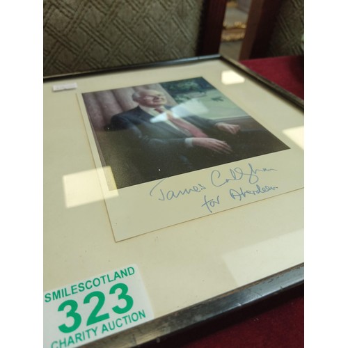 323 - Government memorabilia James Callahan signed photo Margaret Thatcher golf ball & Harold Wilson Gurgl... 