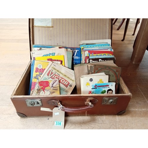 338 - Vintage Case with Vintage Comics and books