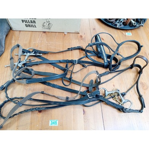 345 - 2 x Bridles 1 - Full Size 1 - Pony size