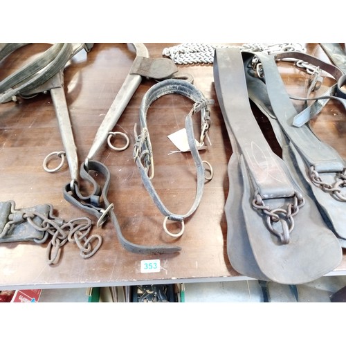 353 - Vintage Full Heavy Horse Harness