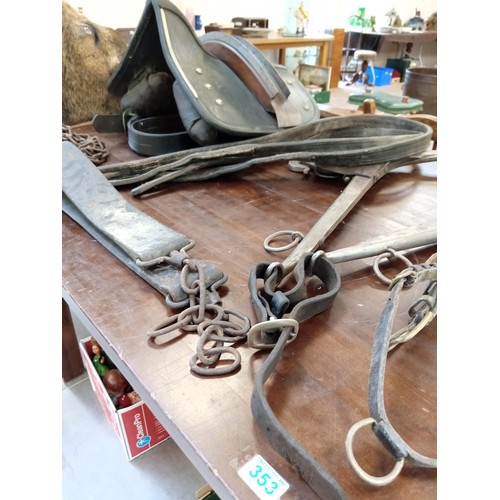 353 - Vintage Full Heavy Horse Harness