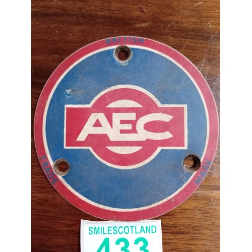 433 - Traffolite AEC vehicle badge