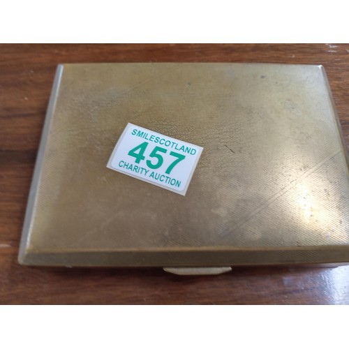 457 - Vintage metal box with contents see photos