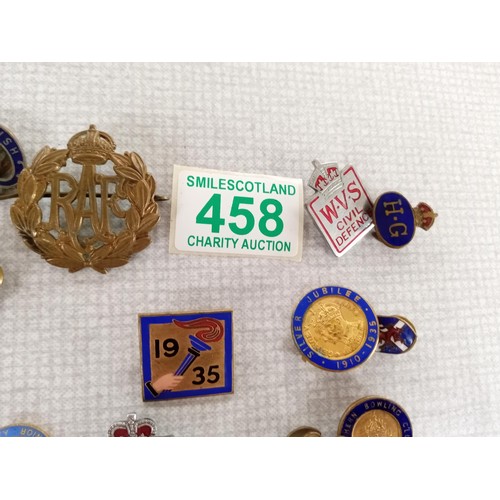 458 - Selection of vintage badges mainly enamel