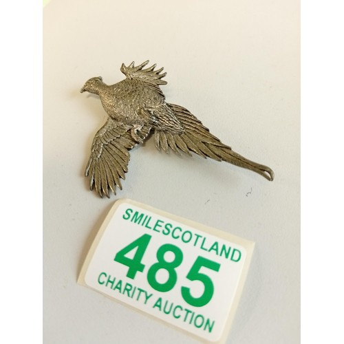 485 - Pheasant Pewter lapel pin Brooch  by A.R.Brown