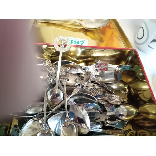 497 - A large selection of collectable spoons