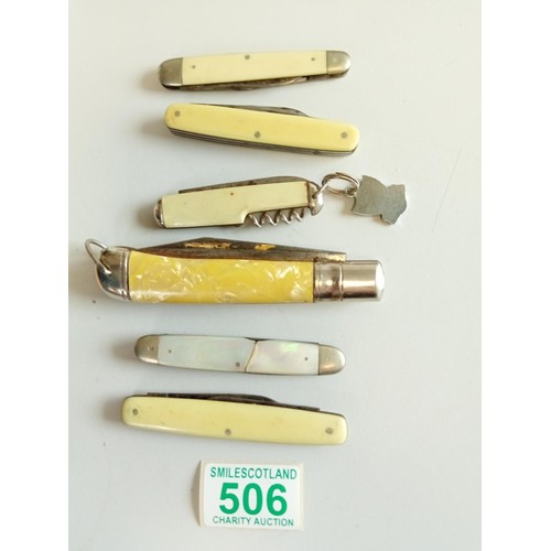 506 - 6 x Vintage Pen Knives