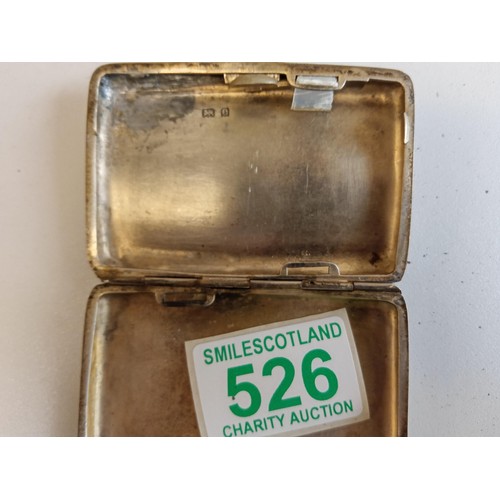 526 - Silver hallmarked cigarette case and napkin ring plus a propelling pencil do not know if this is sil... 