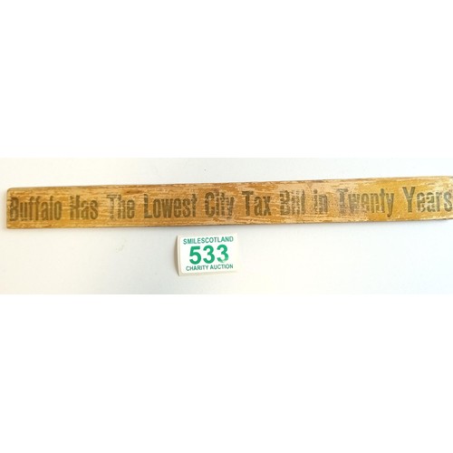 533 - Vintage USA democratic advertising ruler