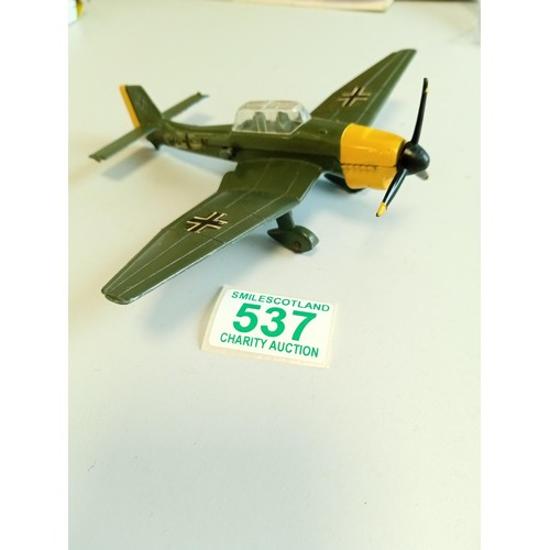 537 - Dinky Toy made in England Junkers aeroplane JU 87 B number 721