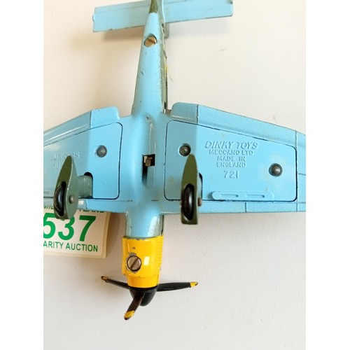 537 - Dinky Toy made in England Junkers aeroplane JU 87 B number 721