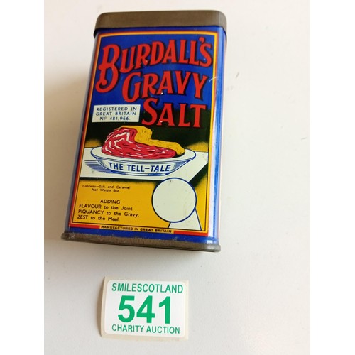 541 - Vintage collectable Burdalls Gravy Salt Tin