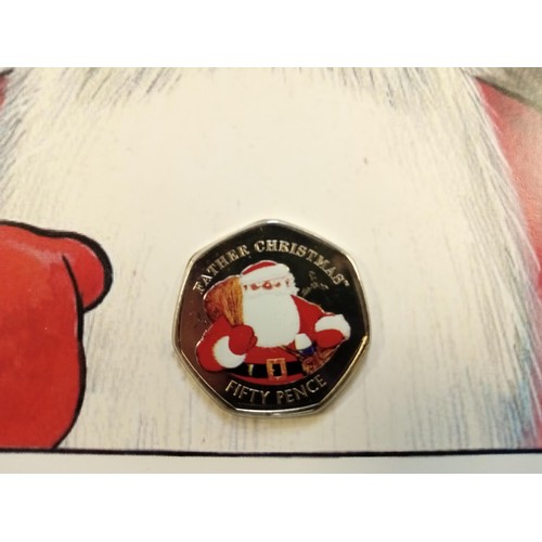 545 - Collectors Coins Father Christmas 50 pence limited to 7500 only by the Gibraltar Government plus an ... 