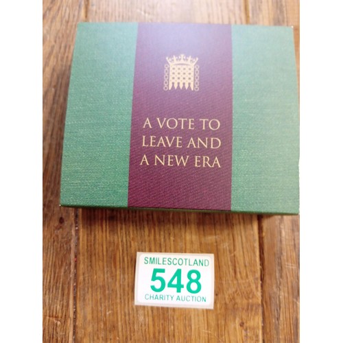 548 - Silverproof A Vote to Leave a new era Withdrawal from the European Union 2020 UK 50 pence coin numbe... 