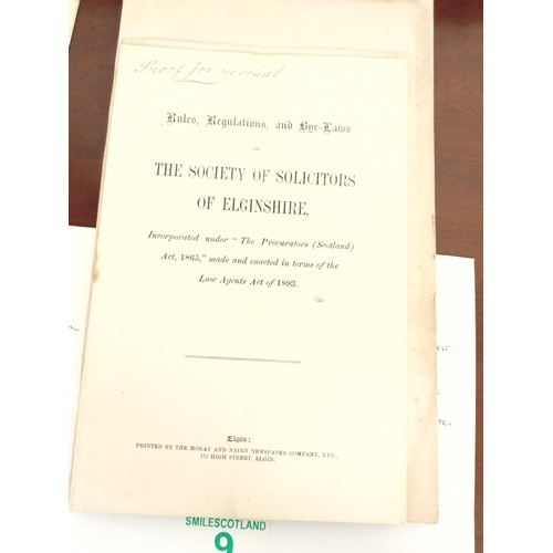 9 - Local Scottish Interest: Ephemera: 5 volumes of legal interest;

