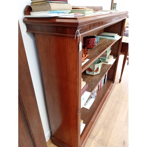 18 - Wooden book case 135 cm long and 127 cm high and 37 cm deep