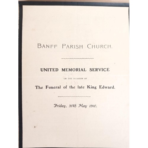 20 - Local Scottish Interest: Banff Memorial Orders of Service for King Edward (1910) and Queen Victoria ... 