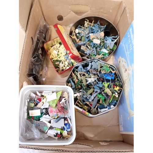 37 - box of toy soldiers  etc