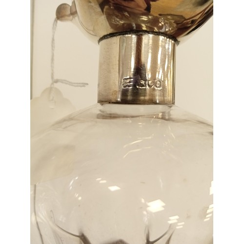 39 - Vintage hallmarked silver topped decanter