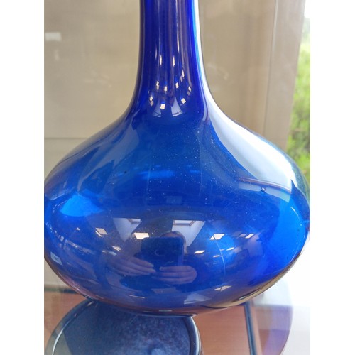 58 - Bristol blue glass whisky and Brandy decanters