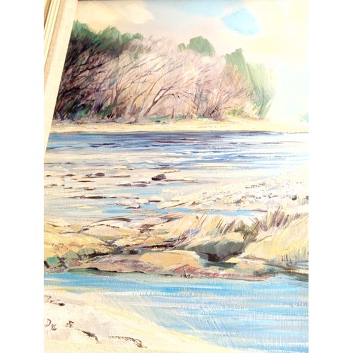 87 - Original oil by Eric Auld , signed and dated 1992 A bend on the Dee 
( near Cairnton)  A very well k... 