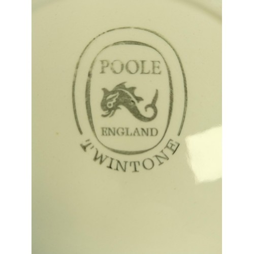 110 - vintage poole pottery tea set as per photos , plate marked twintone.