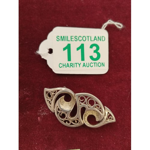 113 - Ola Gorie brooch ( OMG )  fully hallmarked 1994 Edinburgh with original box