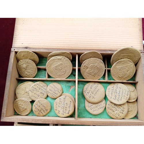 128 - Collectors box plus Crichton seal impressions or coins ? see photos for full details