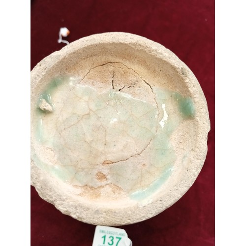 137 - Believed 206BC to 220AD Han Dynasty stone ware vase see photos for description