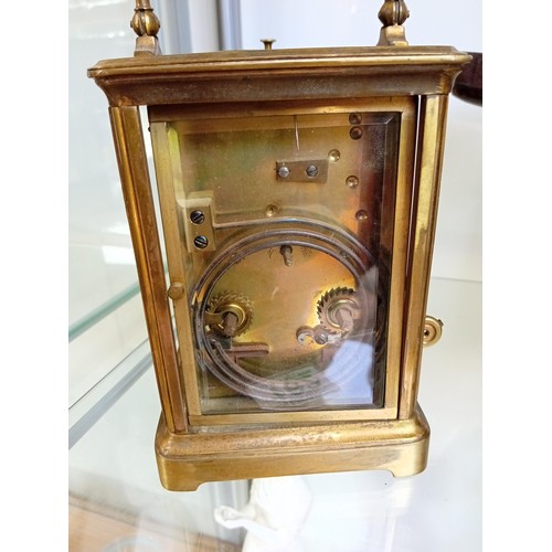 162 - Carriage clock in travelling case vintage plus one other