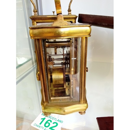 162 - Carriage clock in travelling case vintage plus one other