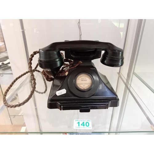 140 - Bakelite phone with clear dial rare